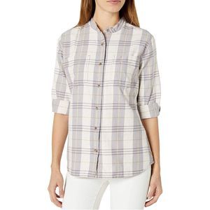 Carhartt Women's Relaxed Fit 3/4 Sleeve Plaid Shirt - Size Small